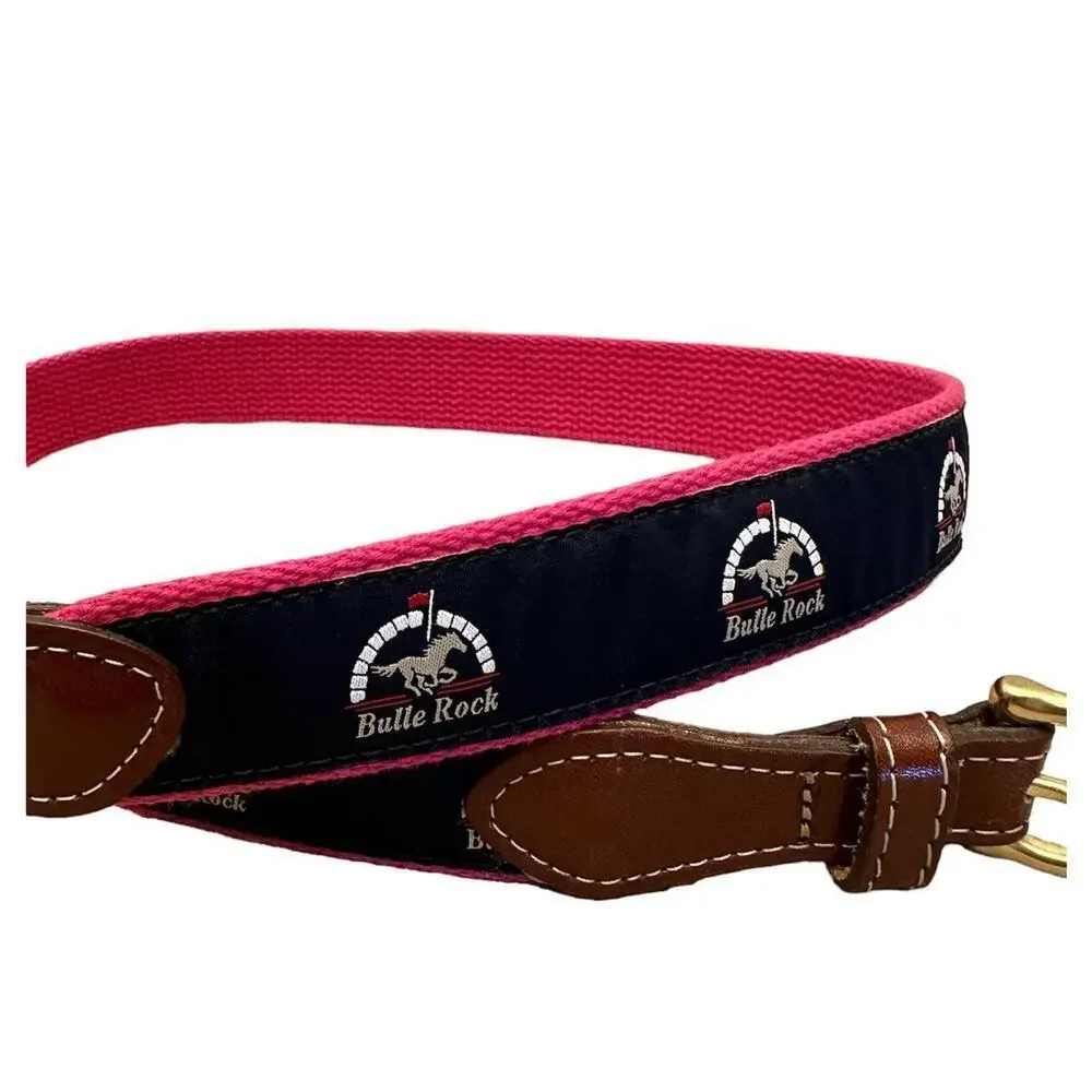 BULLE ROCK Golf Belt Men’s Size 34 Leather Backed Ribbon Style Casual Belt MD